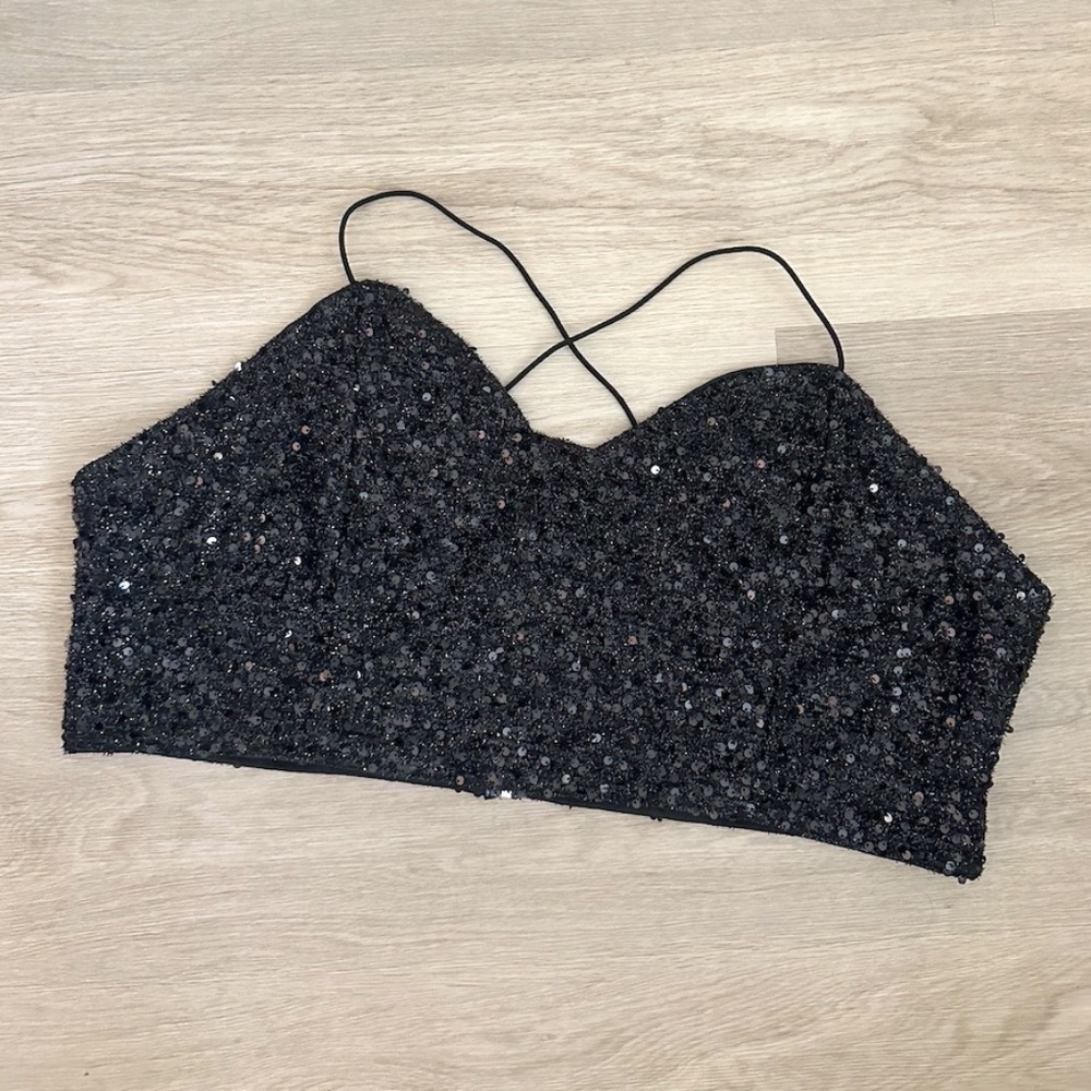 Sequin Crop Bralette Top